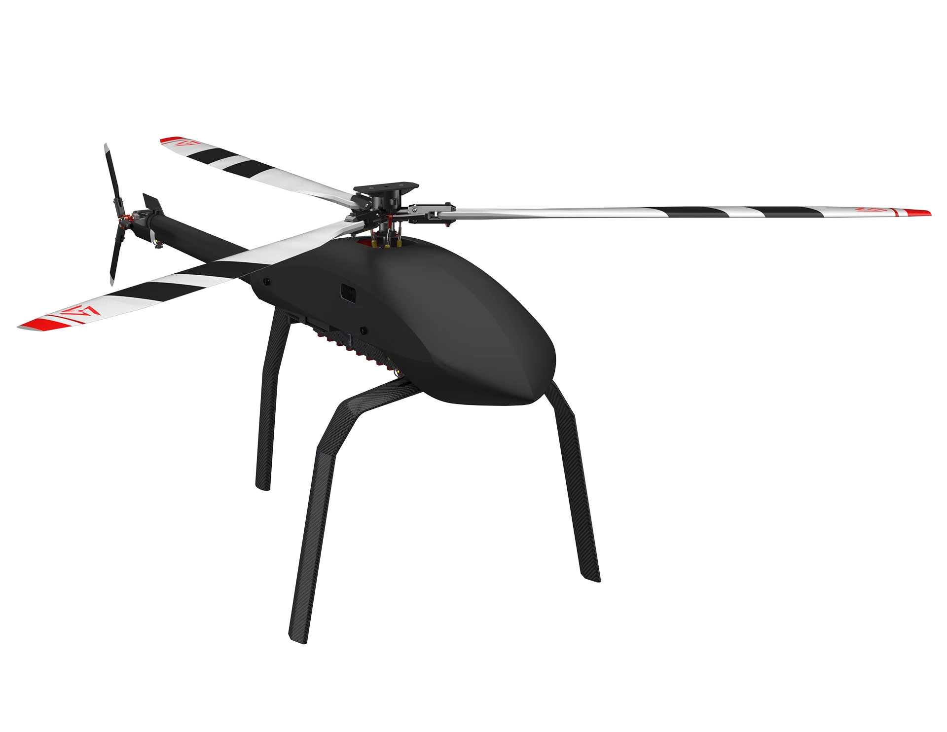 Black Velos V3 Unmanned helicopter from Velos Rotors one of the best UAV manufacturers in the world