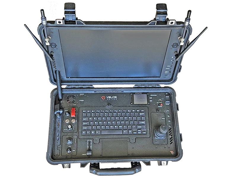 Velos V3 UAV helicopter control system with ground station interface