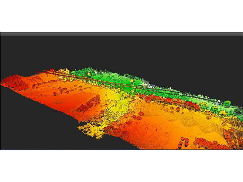 Lidar scan from unmanned uav helicopter